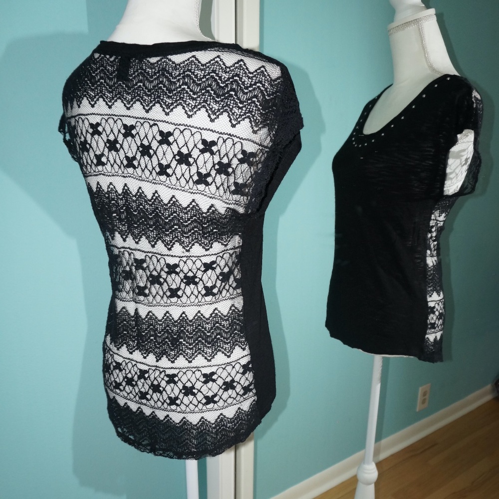 Forever 21 Medium lace back jeweled shirt - Picture 8 of 10